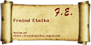 Freind Etelka névjegykártya